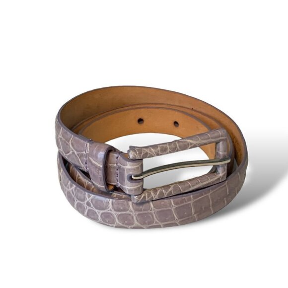 WCM Neiman Marcus Genuine Crocodile Leather Slim Belt SZ.L Purple Quiet Luxury main image 5